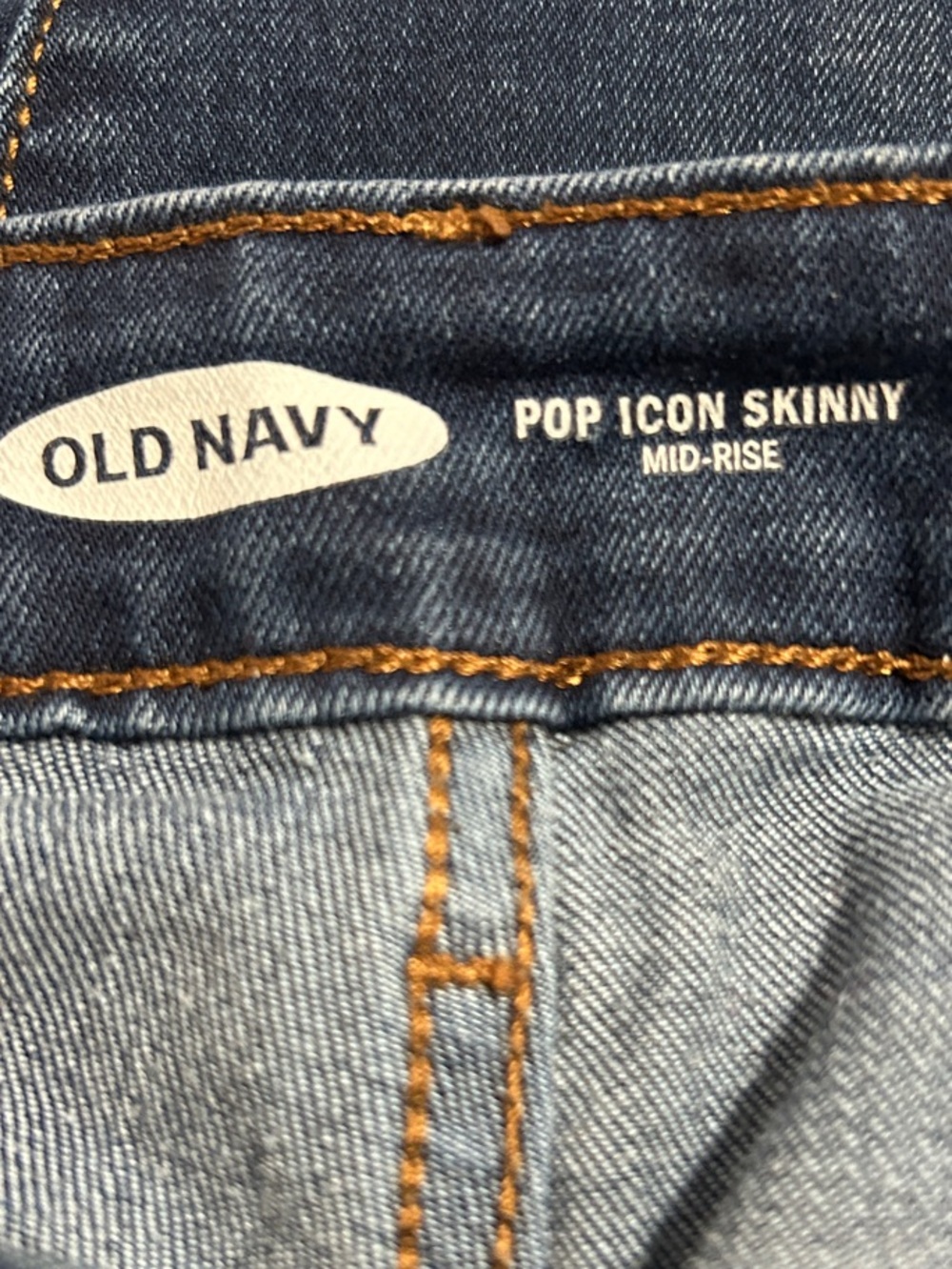 Old Navy Dark Blue Denim Jeans with Orange Stitching